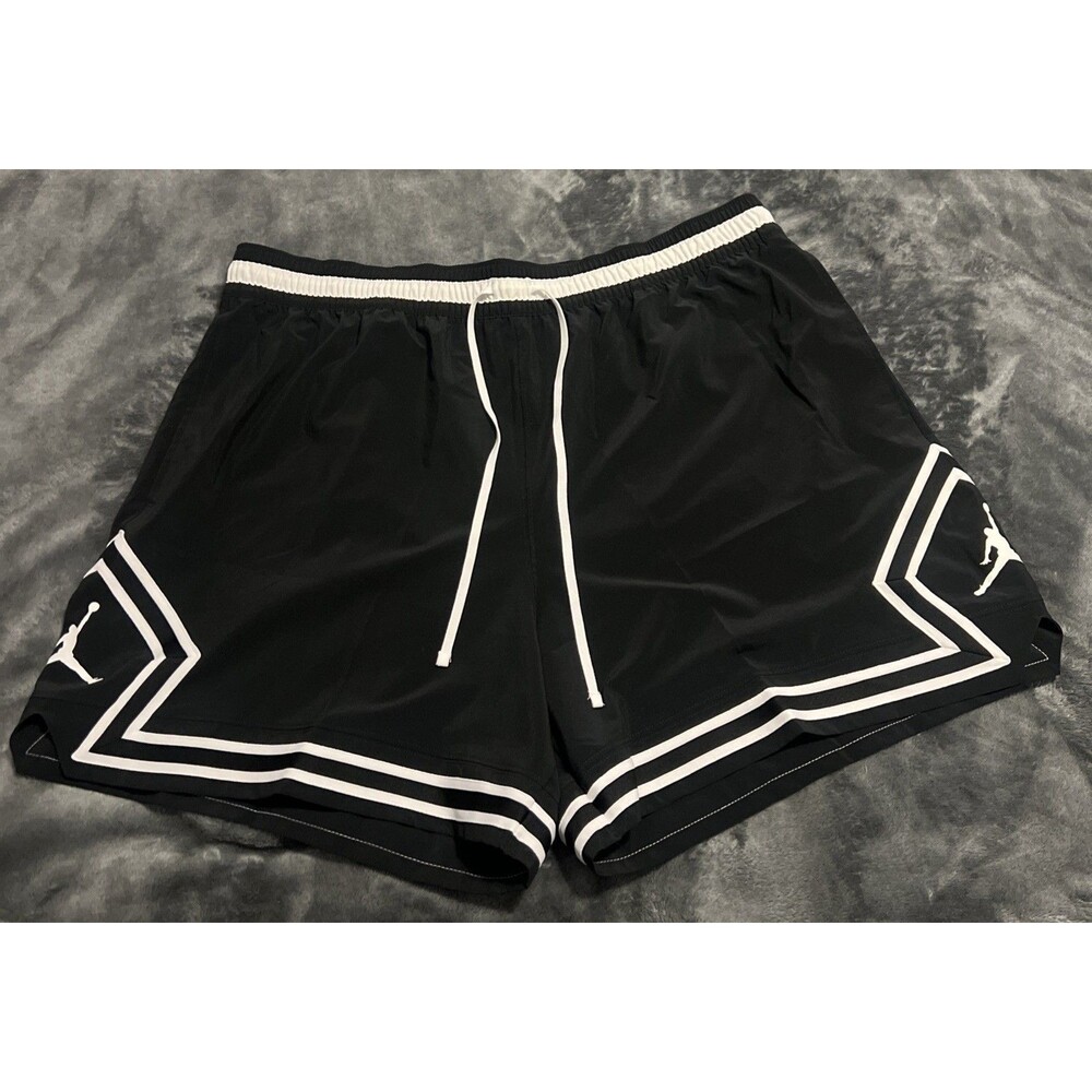 2XL Jordan Shorts Men’s Black Nike Air Dri-Fit Sport Diamond Woven FQ2989-010